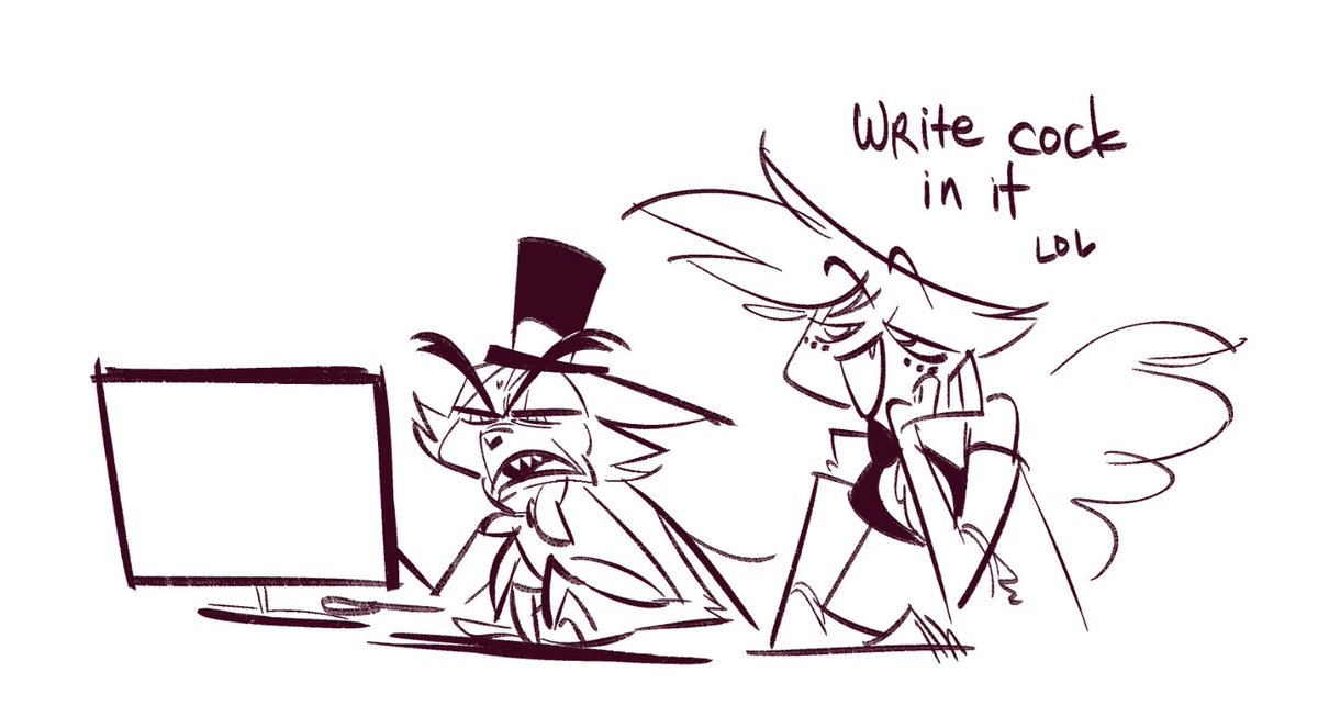 railwynn's tweet photo. BREAKING NEWS: Two old people writes an email

#HazbinHotel #vivziepop #Husk #AngelDust https://t.co/kSn9N7PZME