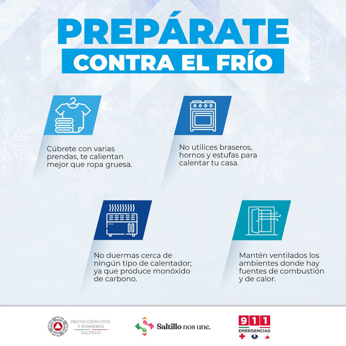 SaltilloPC's tweet photo. Ante los pronósticos meteorológicos de la llegada del #FF18, te compartimos algunas recomendaciones para cuidar de ti y los tuyos. Recuerda que la prevención es la mejor herramienta para evitar incidentes.
#LaPrevenciónNosUne
#SaltilloNosUne https://t.co/CXrls8hmnx