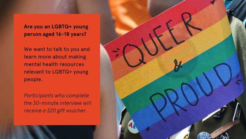 🏳️‍🌈🏳️‍⚧️ Are you an LGBTQ+ young person aged 16-18 years? 🙋🙋

We want to talk to you and learn more about making mental health resources relevant to LGBTQ+ youth. Participants who complete the 30-minute interview will receive a $20 gift voucher ➡️ redcap.sydney.edu.au/surveys/?s=YWK…