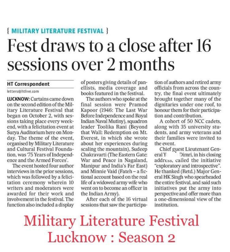 MiLitFestLuknow's tweet photo. 6 December 2022     Hindustan Times https://t.co/pteZI8zUOg
