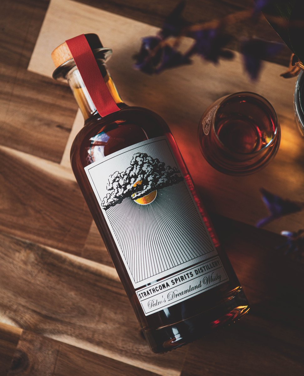 Pedro's Dreamland Whisky: 4-year-old Canadian Whisky aged in Virgin Oak quarter casks then finished in highly coveted PX sherry casks from southern Spain.

Cherry punch, Cap'n Crunch, reverent rye pop, on a bed of sweet wheat berry. Get yours at strathconaspirits.ca!