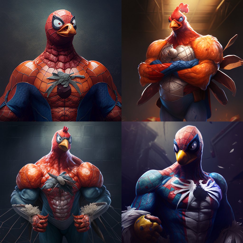 Acbalsas's tweet photo. Chicken spiderman https://t.co/1aMMD3BrpJ