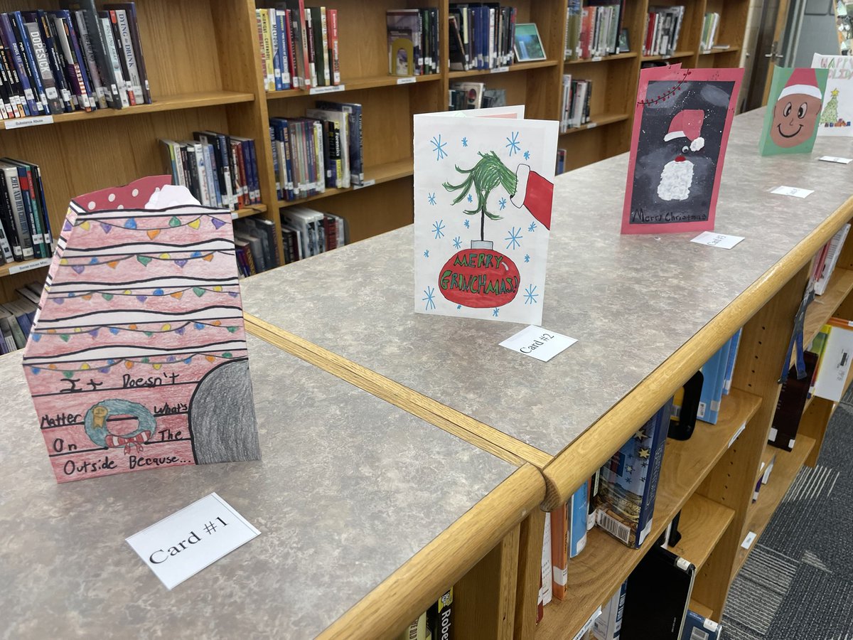 WeiserTechEd's tweet photo. CW Technology Education: Drawing Design and Innovation Classes created Innovative pop-up greeting cards that were on display in the Library Media Center this week before Christmas! @ConradWeiserHS @Conradweiserasd @DrGiffing https://t.co/2HSs15pSho