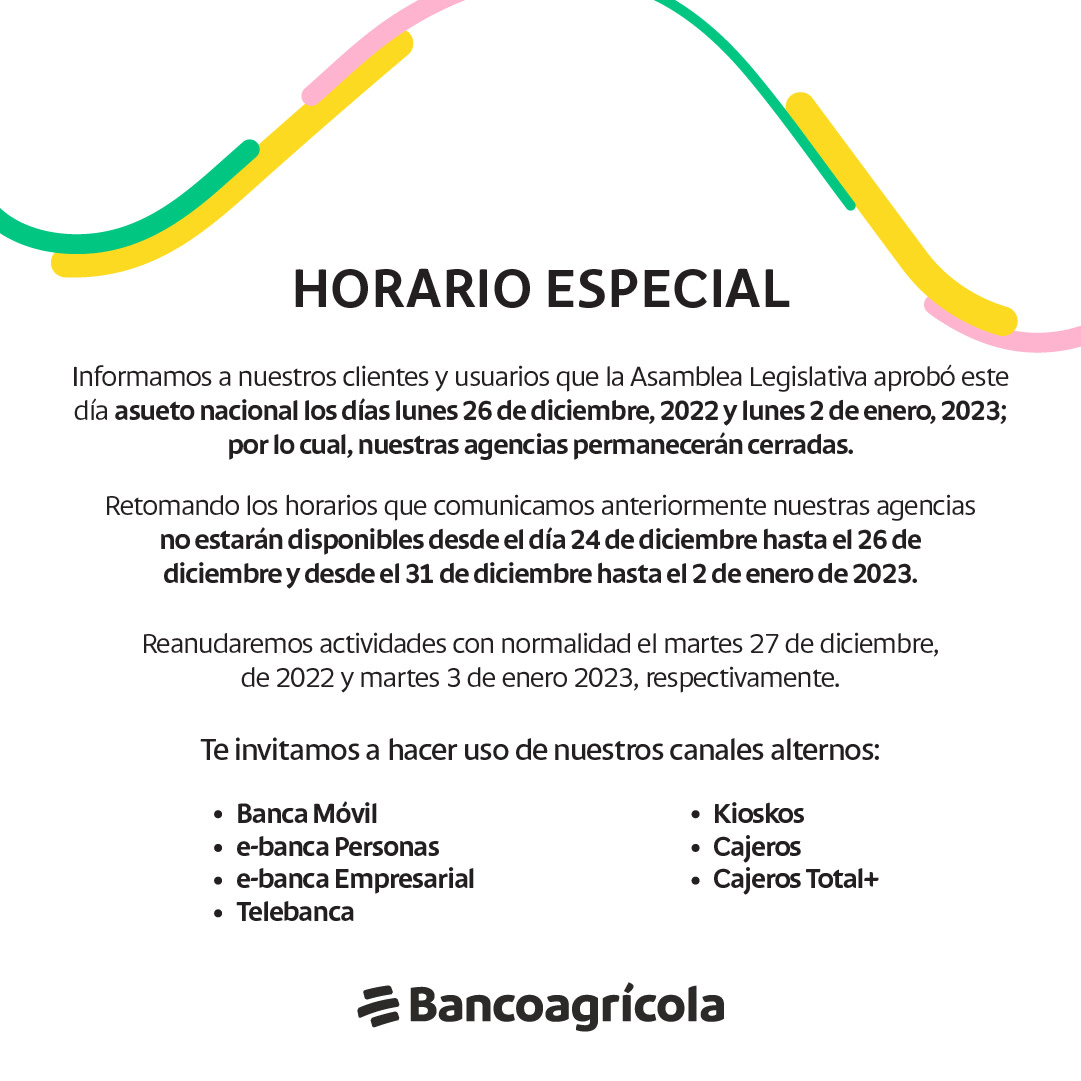bancoagricolasv's tweet photo. Te compartimos información importante. https://t.co/OAc66bCuVu