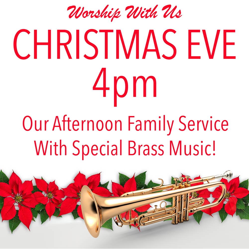 Join us this Saturday 4pm for our convenient afternoon family service that allows the little ones to be home in time for bedtime! 😀 PLUS...hear a special brass accompaniment! Call your friends and family to join us for worship, prayer, and to give thanks to God with music!