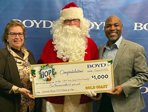 LVCCLD's tweet photo. Thank you to our amazing #LasVegas community! Your votes in the @boydgaming #WreathsofHope fundraising competition earned the Library District Foundation $1,000 to support our learning programs π β€οΈ. #LibrariesDoThat https://t.co/F46S5jUIKN