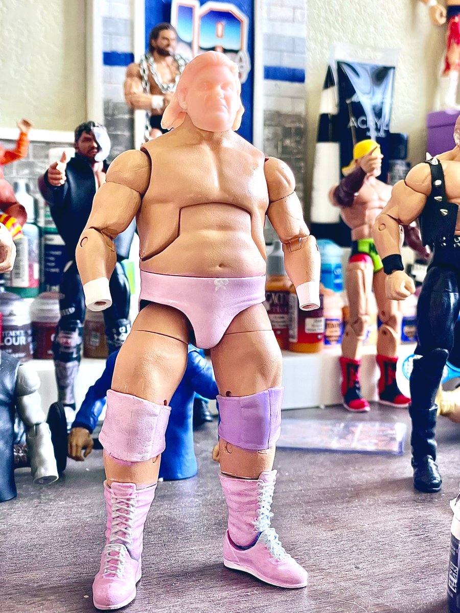 Up next!  Adorable Adrian Adonis!  

Trying a different body, last time I used a Lord Tensai elite.  I think this is a more accurate body type for this era. #unboxedalliancecustoms #figlife #wweelitesquad @realKeithFranke