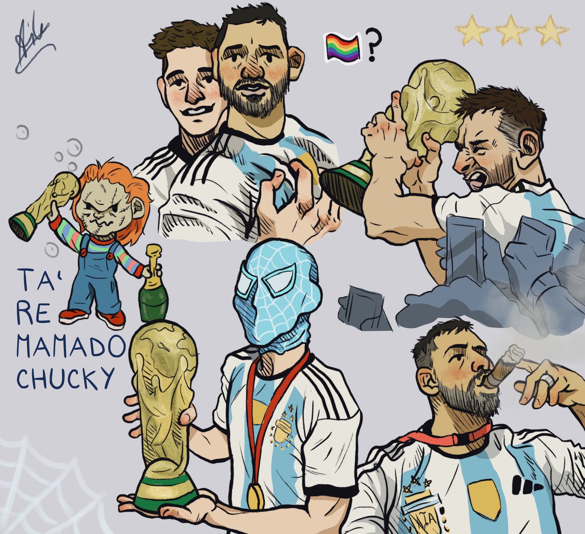 ailudraws's tweet photo. los que son campeones mundiales festejan como quieren https://t.co/zeabesk1Lb