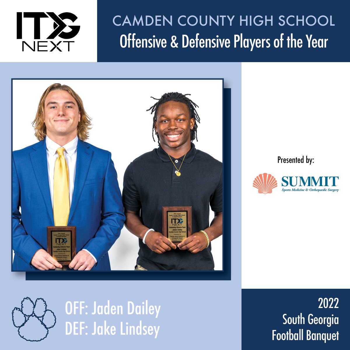 Congratulations to Camden Co., Brantley Co., and Brunswick's Offensive and Defensive Players of the Year!

Presented by Summit Sports Medicine #sponsored

<a href="/JadenDailey1/">Jaden dailey1️⃣5️⃣</a> <a href="/jakeclindsey/">jake lindsey</a>
<a href="/kellonmiddleton/">Kellon Middleton</a> <a href="/ivanjohnson_nfz/">ivan johnson</a>