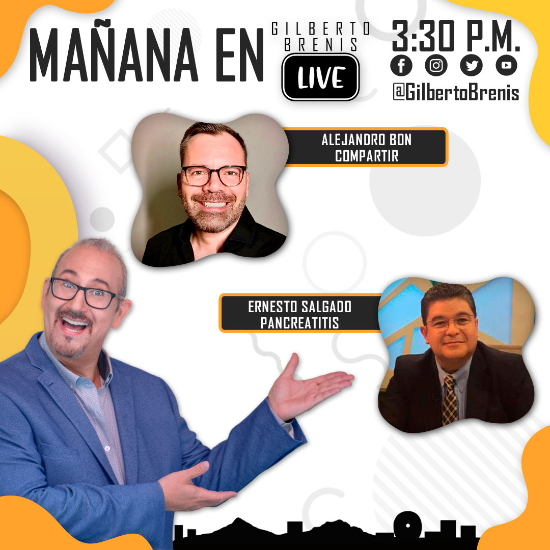 GilbertoBrenis's tweet photo. #Mañana en #GilbertoBrenisLive:
*El coach en Desarrollo Humano #AlejandroBon nos hablará de compartir.
*El gastroenterólogo #ErnestoSalgado nos hablará de la pancreatitis.
A las 3:30pm (CDMX) por mis cuentas de YouTube, Facebook y Twitter.
¡Les espero! https://t.co/DkhXy4YhLW