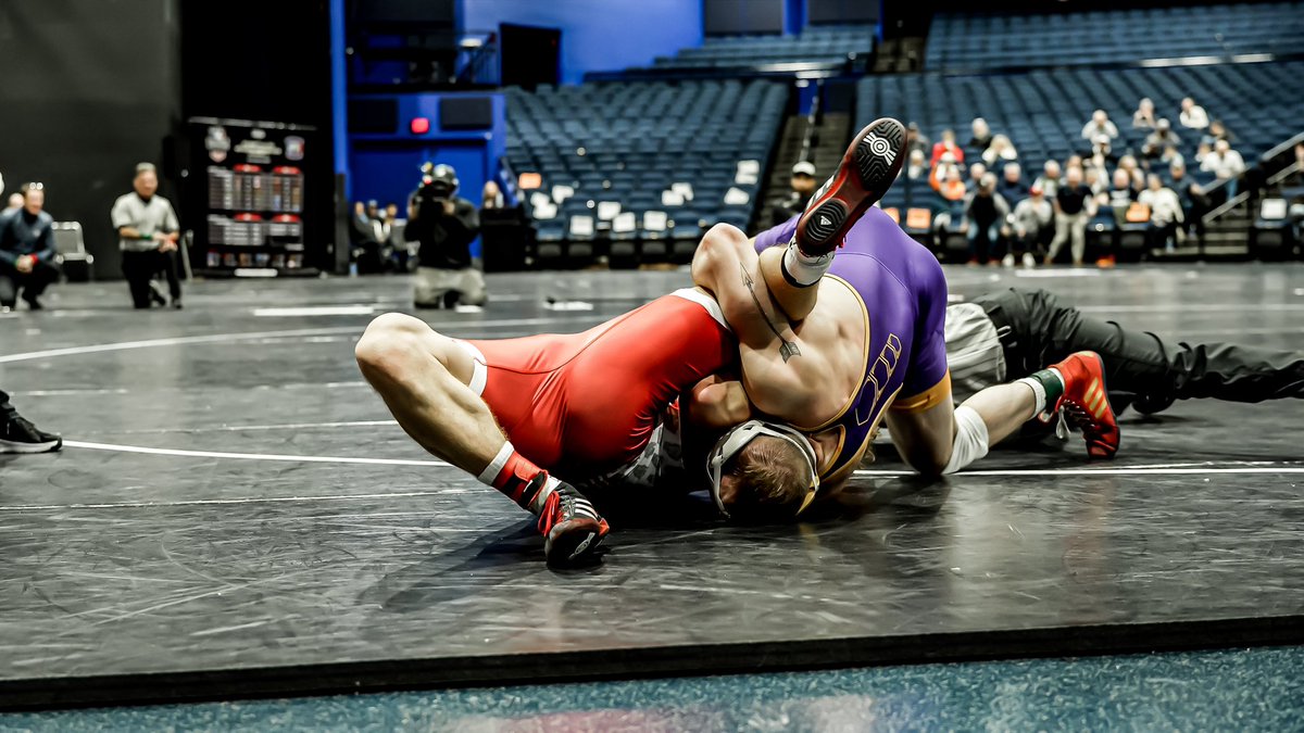 UNI_wrestling's tweet photo. ICYMI : Cradle ✅ Fall ✅✅

Parker Keckeisen over Hidlay! 

#PantherTrain l #EverLoyal https://t.co/CypwR1pemy