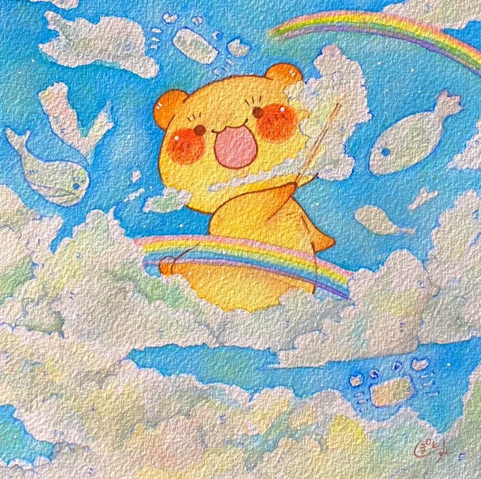 #作品を載せて自分の作品を知ってもらおうもちもちしたほっぺの、どこか美味しそうなくまさん描いてますよろしくお願いします*. 