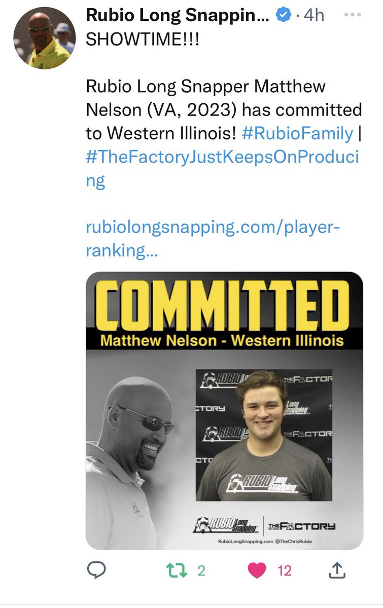 <a href="/HunterVarga53/">Hunter Varga</a> a long snapper you’d be proud of!  You were one of the best to do it in Leatherneck purple!  #NECKup