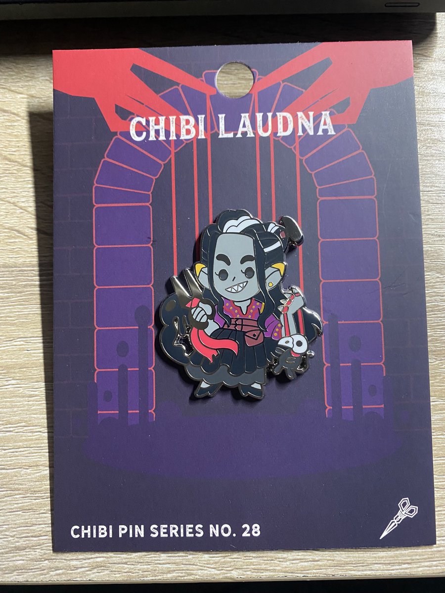 Hyper__fixation's tweet photo. My partner got me the chibi Laudna pin for xmas and I would die for her ๐ฅบ #CriticalRole #BellsHells #funscary https://t.co/lxcMYnaVgE
