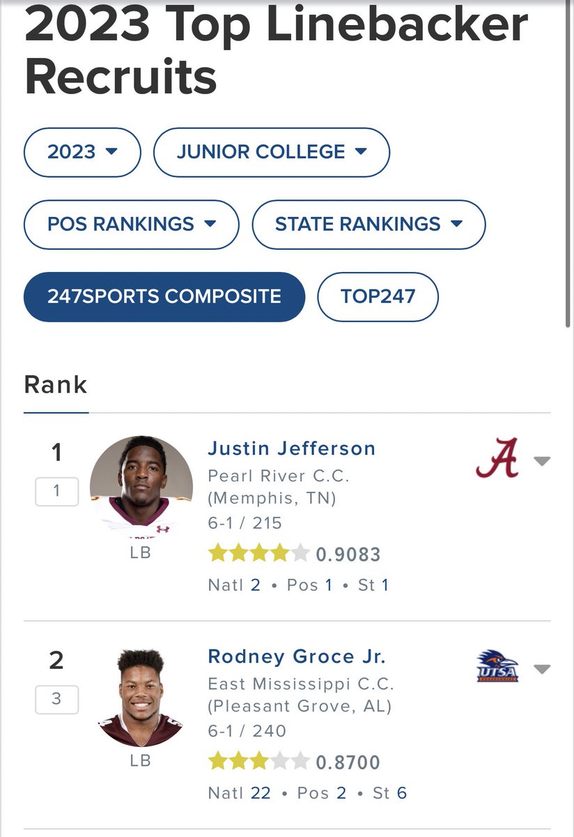 rodneygroce_'s tweet photo. Blessed to be ranked #2 in my position, #6 in the state and 22nd in the country ! 🖤 https://t.co/RbYQC5WdMn