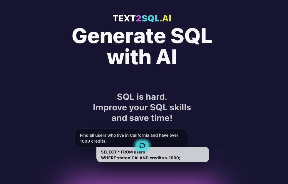 text2sql's tweet image. - Did you know that you can generate SQL queries with AI?
- Translate English &lt;-&gt; SQL in seconds with Text-to-SQL AI! 🦾
- It is completely free!
#sql #snowflake #bigquery #mysql #mssql #postgresql