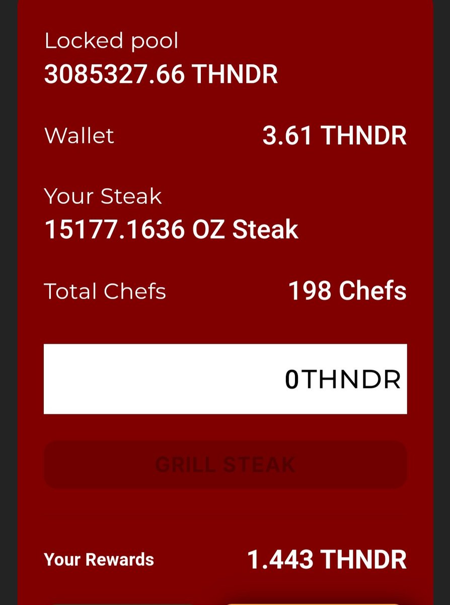 DrEvilsauce's tweet photo. Goooooooood evening, Fam!! Today I seasoned up $1.12 in $THNDR which upped my steak by 1156 juicy ounces!!
@CronoSteakHouse @ISLAND_THUNDER @THNDR_Token
#GetGrilling #FeelTheTHNDR https://t.co/Hwvrh5nXbA
