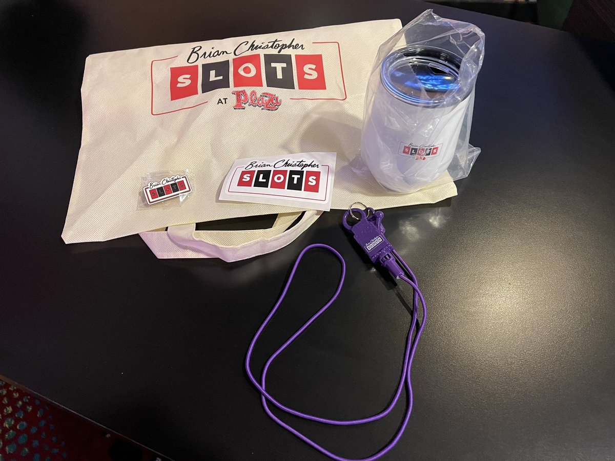 lineitupslots's tweet photo. @PlazaLasVegas the @BCSlots grab bag is totally worth it! Such cool gear that you can get by earning 2,500 points in the Brian Christopher slots area. #Vegas #BcSlots #BrianChristopher #LasVegas #Plaza #Rudies4Life https://t.co/uqvaxt23xt