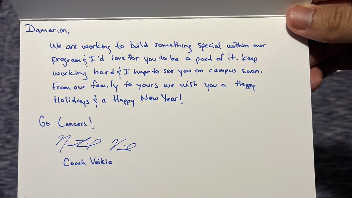 Thank you for the Christmas card <a href="/CoachVaikla/">Nathaniel Vaikla</a> i hope you and the lancer family enjoy christmas &amp; new years as well!