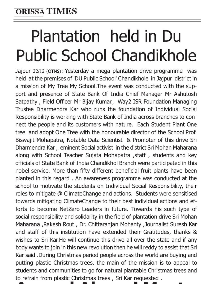 DK_Rise4Green's tweet photo. Thank You @TheOfficialSBI @CGMSBIBhu for supporting #IndividualSocialResponsibility to make 100 and 1000’s of #NetZero Leaders in future. A Fruit Biodiversity park created at DU Public School, Chandikhol, #EachOneAdoptOne @SBI_FOUNDATION @sbi_yfi @prasant9434 @C_P_Gurnani https://t.co/2rMeKDDC1g