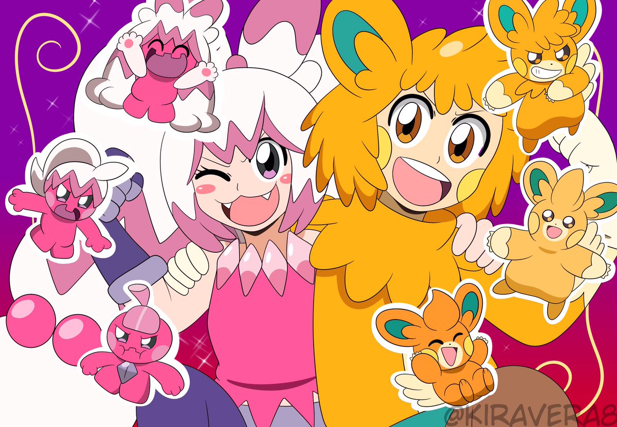 the troublemakers!! Nana and Miles! #PokemonScarletViolet