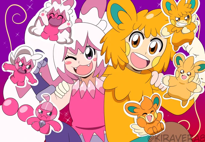 the troublemakers!! Nana and Miles! #PokemonScarletViolet 