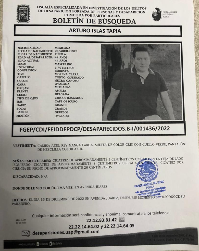JoseT_G's tweet photo. Compartan por favor es un amigo desde el viernes no aparece @MariLoliPellon @JCarlos_Valerio @laredcincoradio @aztecapuebla @TelevisaPuebla https://t.co/LxvKnk2Wrx