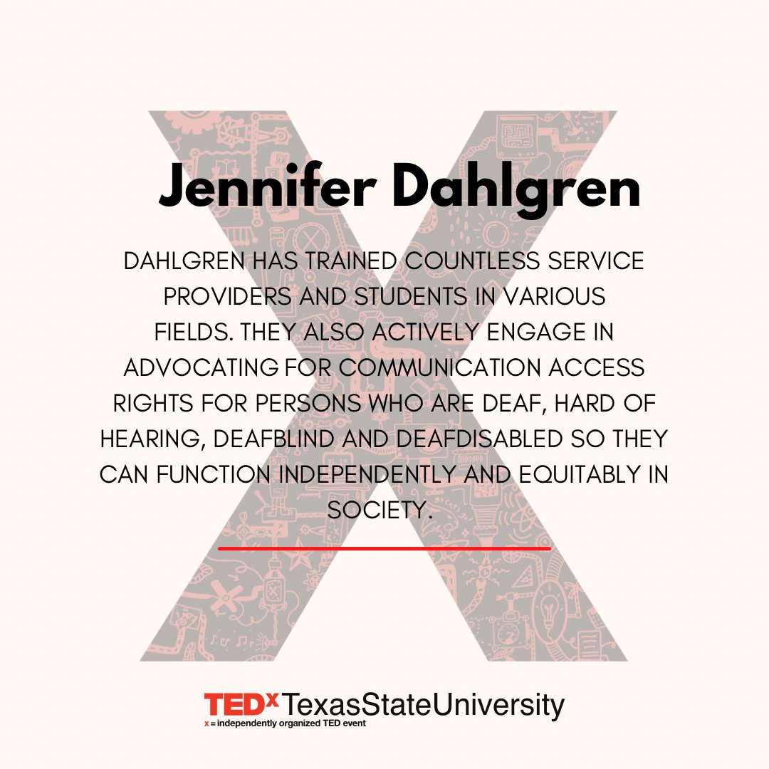 TEDxTxStateU's tweet image. Last but not least, here’s more about our speaker, Jennifer! 

#CompleXstate #TXSTCompleX #TEDxtalks #TXST