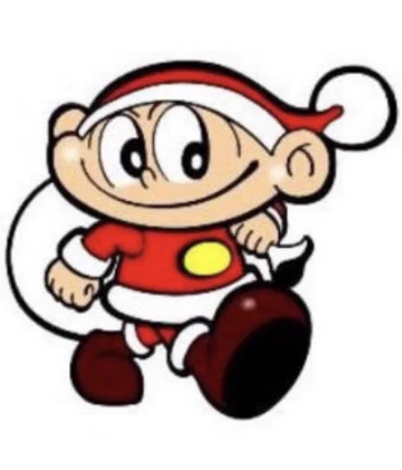 Koba Santa, the mascot for Kobac Car Inspection, is Santa Claus but skinny and without a beard. 