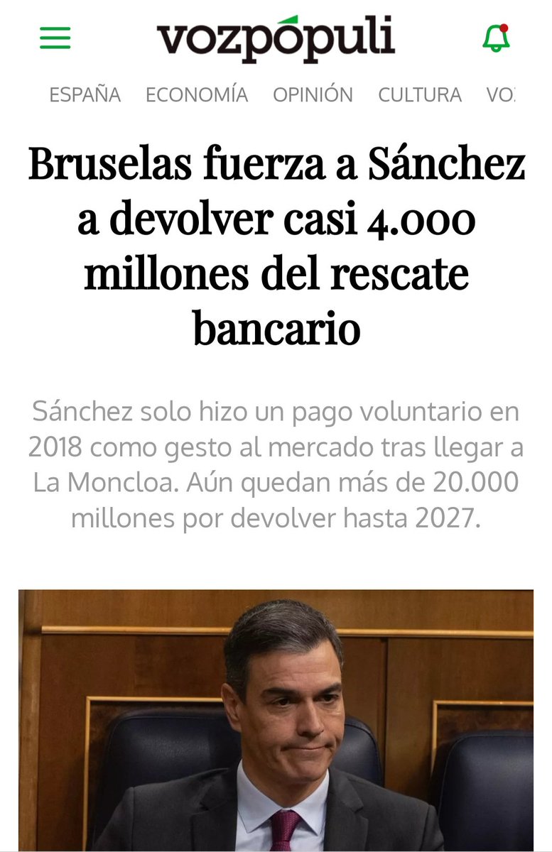 Rajoy firma en 2012 un préstamo de 40.000 millones con el MEDE para el rescate bancario. El plazo de amortización ordinario va de 2022 hasta 2027. ¿Titular de este 'periódico'? Bruselas fuerza a Sánchez a devolver casi 4.000 millones del rescate bancario. Hay que reírse