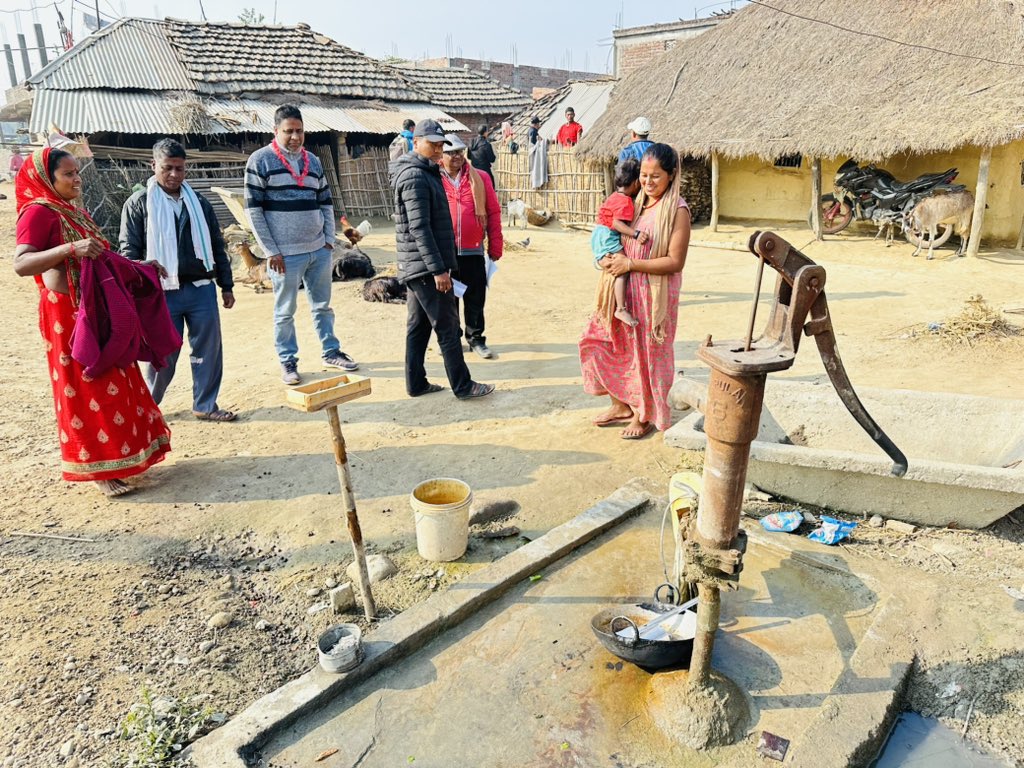 parmeshwarjhaa's tweet photo. Happening now Joint monitoring by #MWASHCC of #KhadakMunicipality at Meghwari tole 5 for #Modelcommunity towards #TotalSanitation by #WASHSDG program of @SABALNEPAL @SnvNepal @krishnagc https://t.co/Sm7pMHd3qB