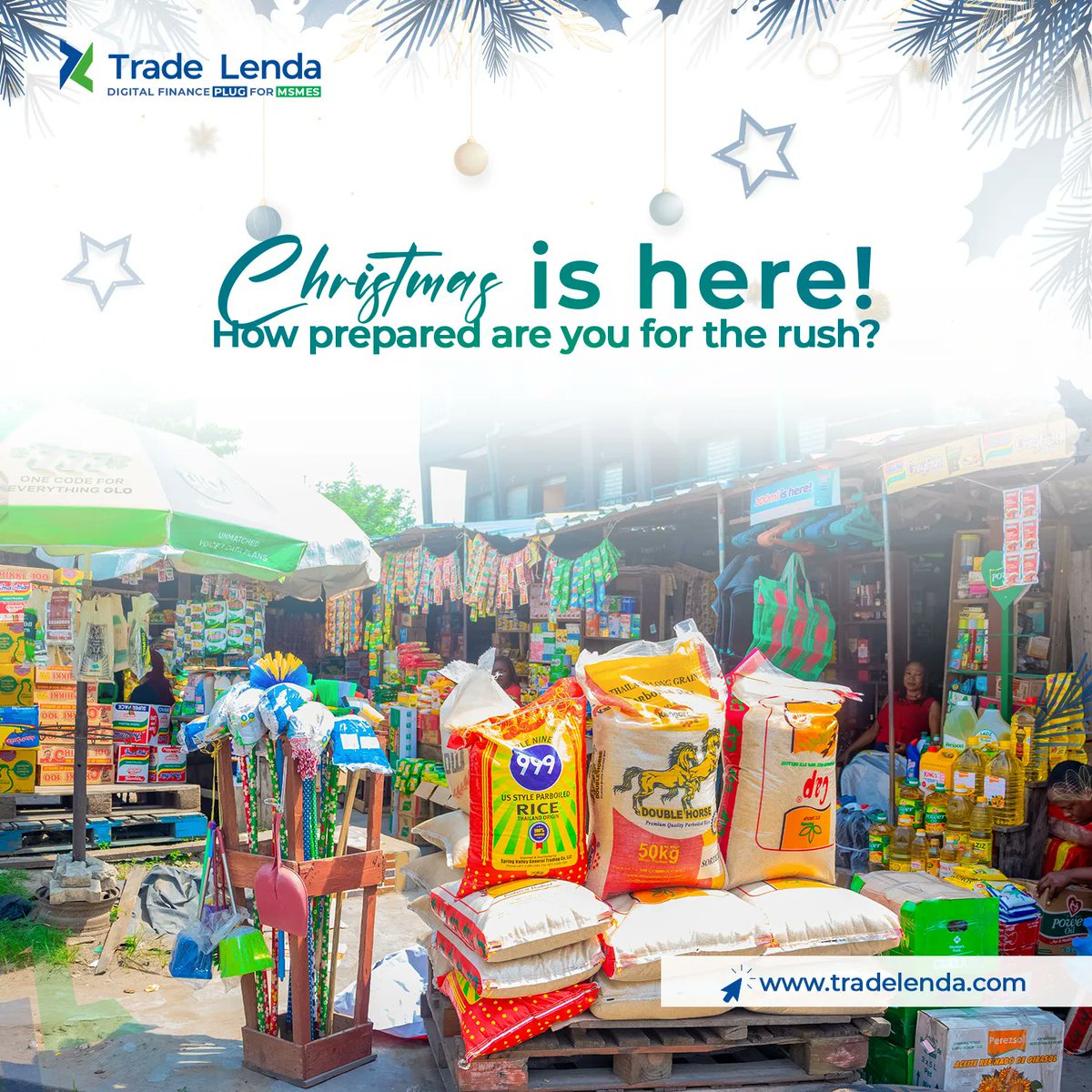TradeLenda's tweet photo. Hurray!!! Christmas is here again.
But as a business owner, how prepared are you for the rush?π€π€
#tradelenda #financeplug #fintech #msmes #business #rushhour https://t.co/twsSQRR93v