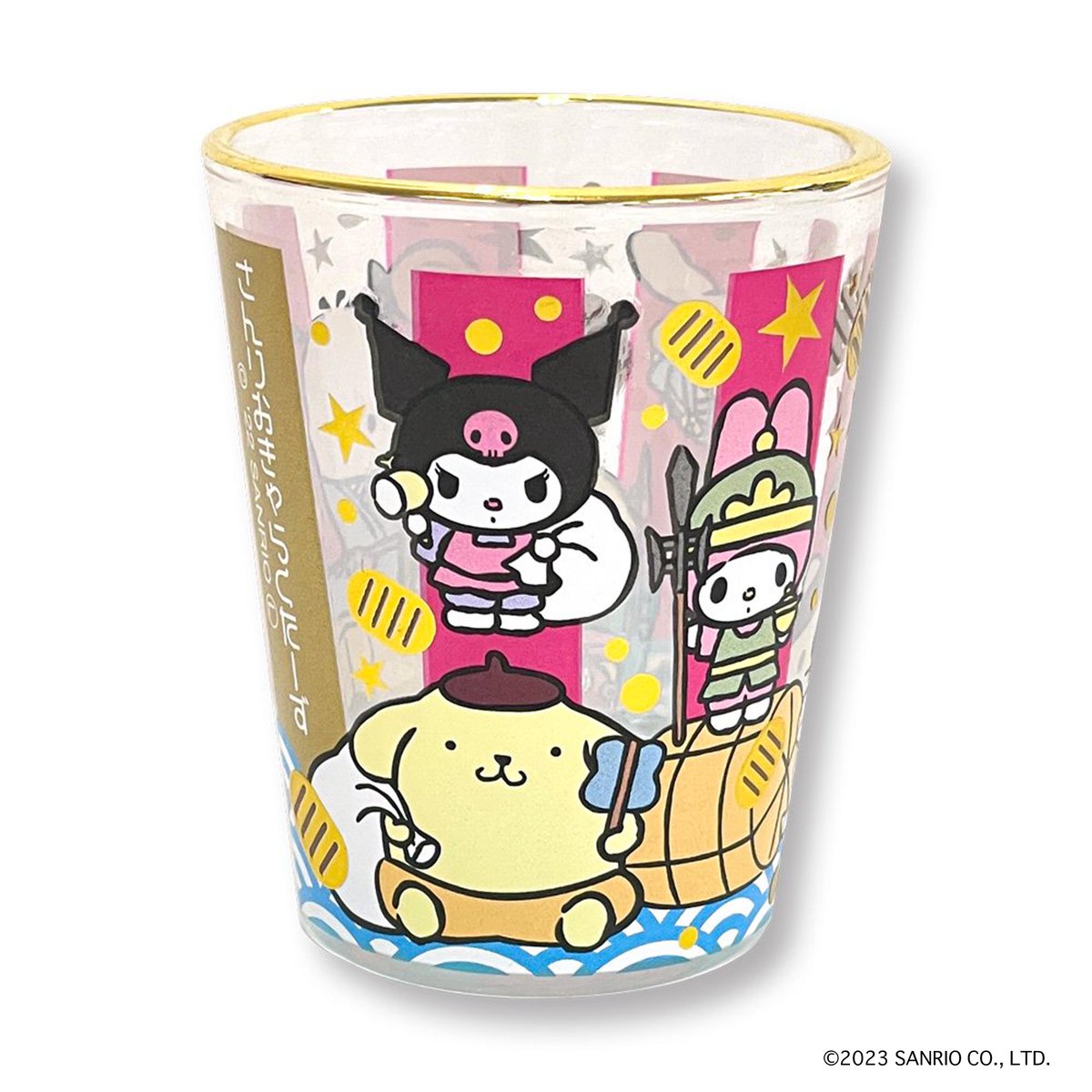 「サンリオキャラクターズ七福神ショットグラス・俵サンリオの大人気キャラクター達が"」|ご当地キティのイラスト