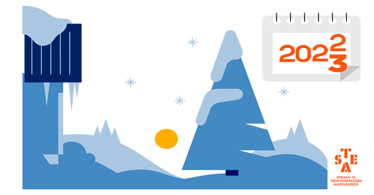 Kiitos vuodesta 2022 kaikille kanssamme asioineille! 
Erityiskiitos kaikille järjestöissä toimiville - kiitos, että olette tänäkin vuonna jaksaneet tukea ja osallistaa sekä etenkin etsiä ja löytää niitä, jotka apua tarvitsevat, mutta yksin eivät olisi sitä löytäneet.
