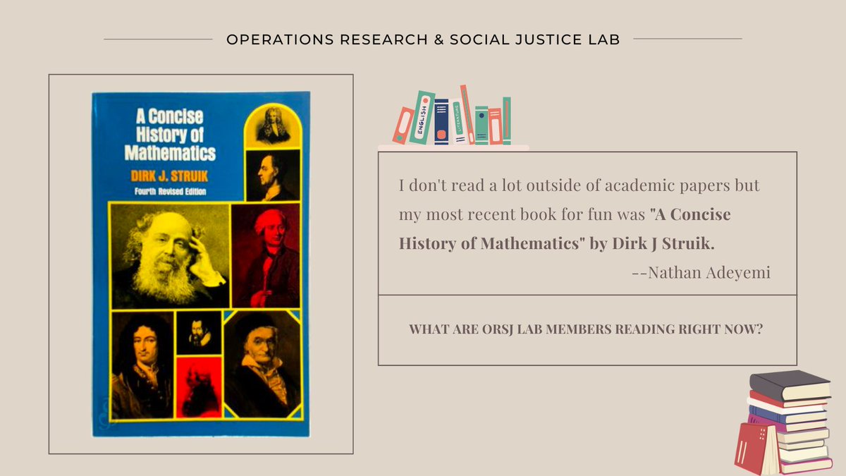 ORSJ_Lab (@orsj_lab) on Twitter photo Besides academic papers, what are #ORSJ_Lab members reading right now? Here's <a href="/nathan_adeyemi/">Nathan Adeyemi, PhD</a> 's recent reading 👇
📚Share with us: what you are reading now? Besides academic papers, what are #ORSJ_Lab members reading right now? Here's <a href="/nathan_adeyemi/">Nathan Adeyemi, PhD</a> 's recent reading 👇
📚Share with us: what you are reading now?