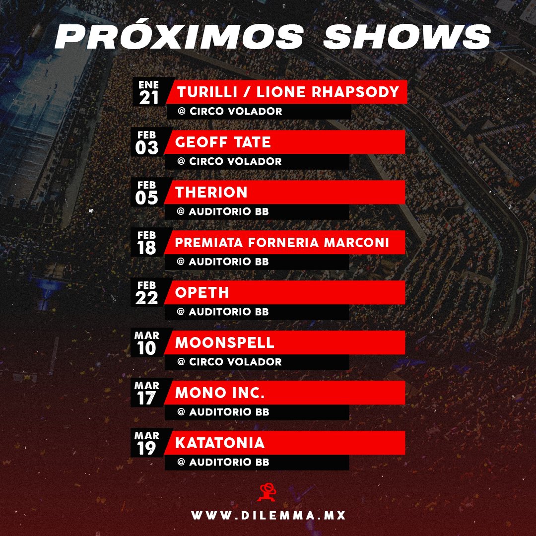 Así va luciendo nuestro 2023
¿A cuál de nuestros shows vas a ir?

Todos los detalles en: dilemma.mx

#DilemmaPresenta