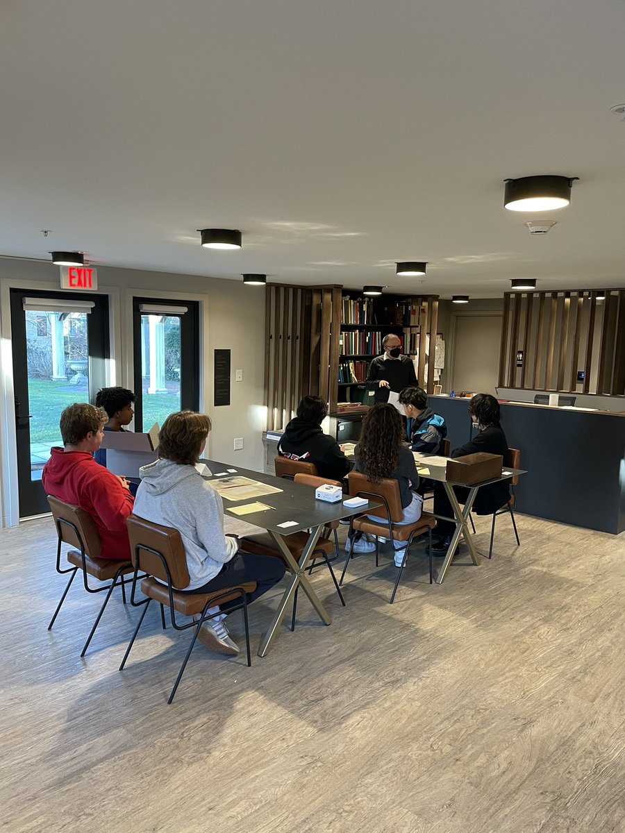 DBReader2016's tweet image. Thanks to Dr. David Platt @HSH1914 for introducing the #APUSH students @HaddonfieldHS to the archival materials, letters, &amp;amp; ephemeral materials in the various collections associated with World War II.