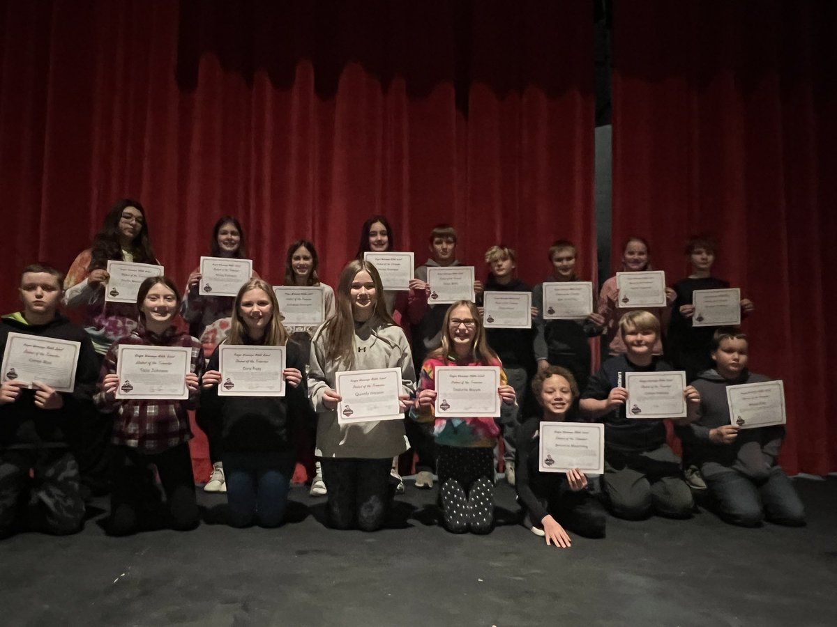 The 5th/6th graders on the A Honor Roll, new members of the Principal Club, and Students of the Trimester for Trimester 1! Way to be respectful, responsible and safe! <a href="/kwpublicschools/">K-W Public Schools</a>