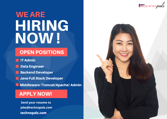 TechnoPals's tweet photo. We are hiring!
Send your resume to jobs@technopals.com OR come visit us at https://t.co/y8lLNOw9PD for more information. Do share around with your network!
#jobalert #jobhiring #jobpost #hiring #hiringalert #middlewareadmin #ITadmin #dataengineer #backenddeveloper #IT #technopals https://t.co/Jou4Trh7At