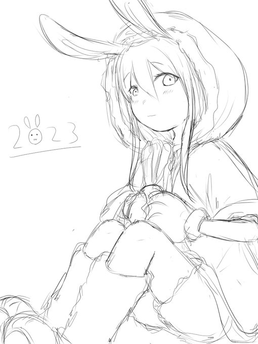 今回のあけおめイラストはラビィに決めた🐰ついでにキャラ紹介。現在、ヘッダーになってるキャラ(ヴェラ)の娘。喰種と亜人のハ