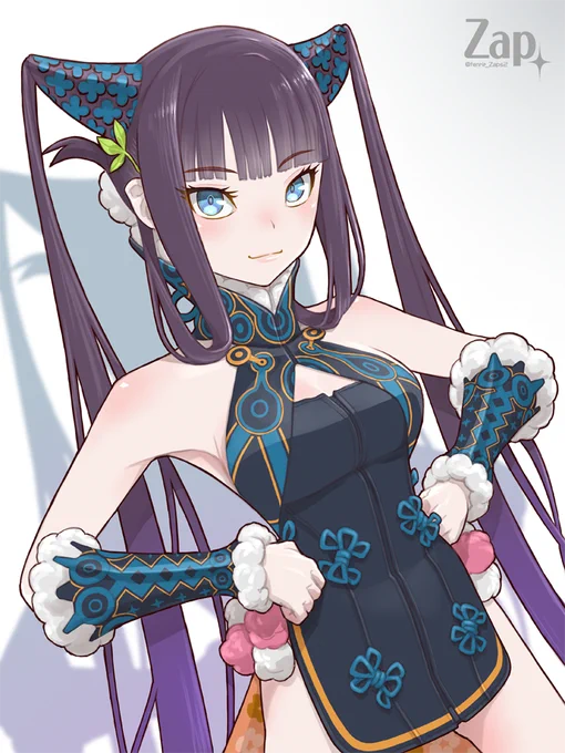 #同じキャラで初めて描いたのと最後に描いたのを比較 テイスト違うユゥユゥさん(FGO)←2020年/2022年→ 