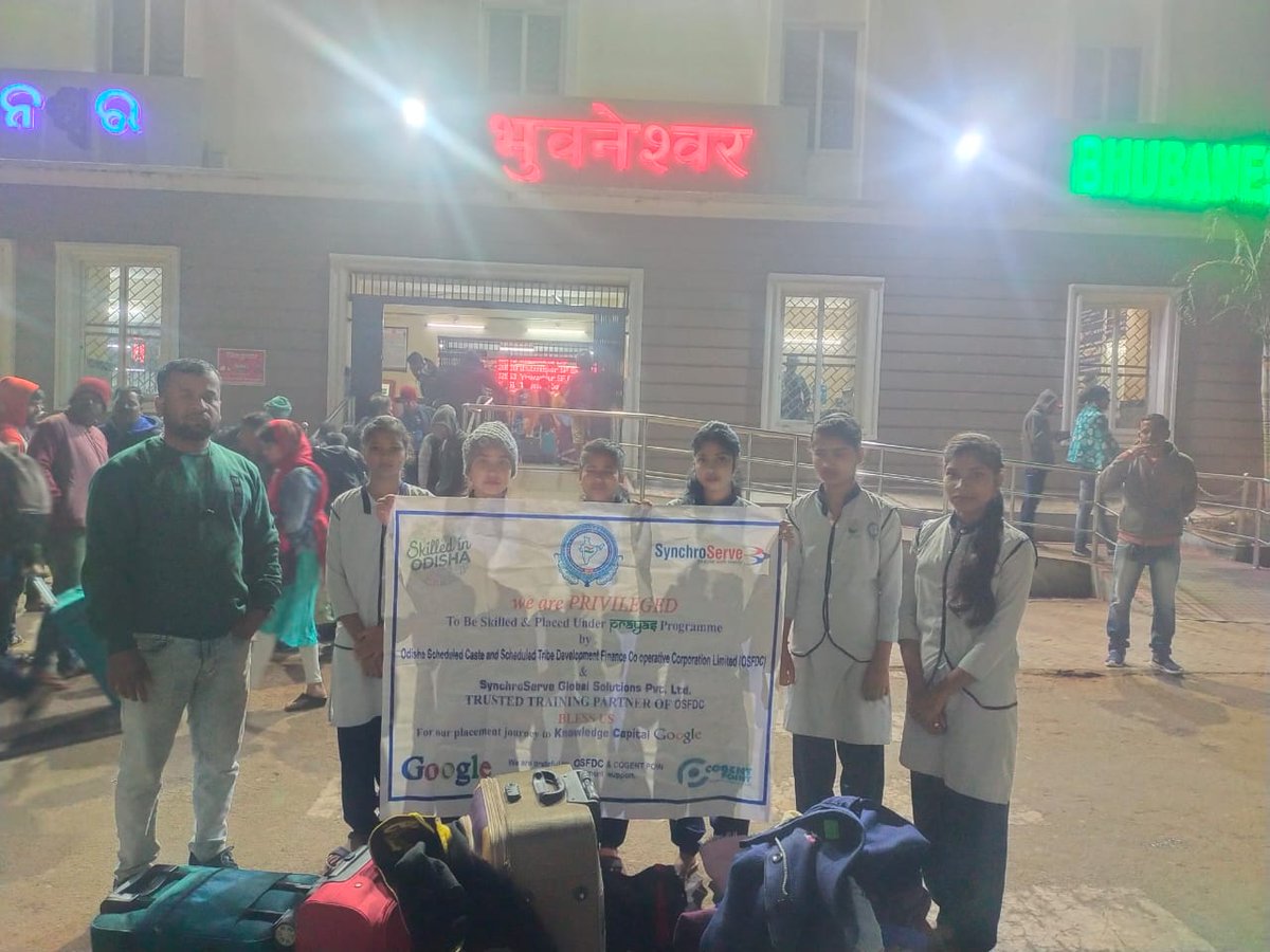 scstdevdept's tweet photo. 6 nos of candidates skilled under #PRAYAS SC #OSFDC of PIA Synchroserve, SORO, Balasore in F&B Service Associate trade successfully placed at Google Banglore.
@scstdevdept @TribalAffairsIn @SecyChief @SecyChief https://t.co/sOx6kRdpt1