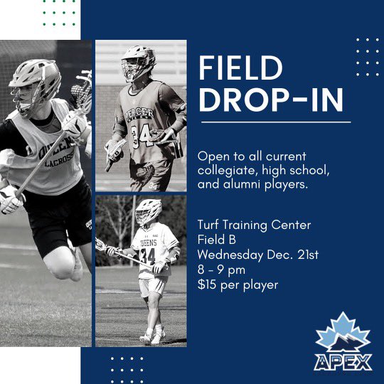 LacrosseApex's tweet photo. Calling all Apex alumni and high school players! Open drop in Wednesday 8 - 9 PM at TTC 5820 59 Ave, NW https://t.co/RaaoSZielO