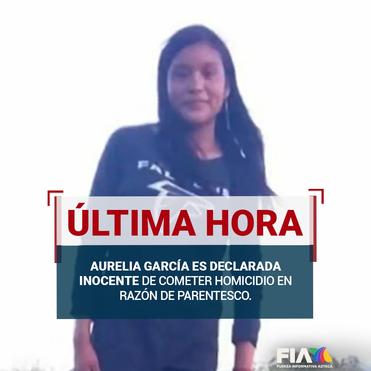 AztecaNoticias's tweet photo. #ÚLTIMAHORA 🚨 Aurelia García es declarada inocente de cometer homicidio en razón de parentesco. 

Después de tres años, la joven será liberada del Penal de #Iguala. https://t.co/EOowFYGQW3