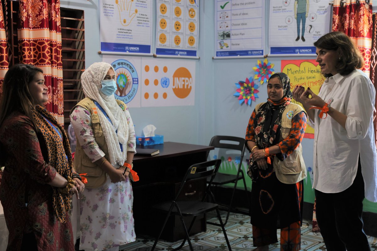 UNFPABangladesh's tweet photo. Recently, @PRMAsstSec from @StatePRM visited one of our #WFS in the host community at #coxsbazar, where Women and Girls receive essential #SRH, #GBV services and #LifeSkills training.

We thank the @StateDept and @USAIDSavesLives for their support in ensuring #NoOneIsleftBehind https://t.co/1qNMANmcDO