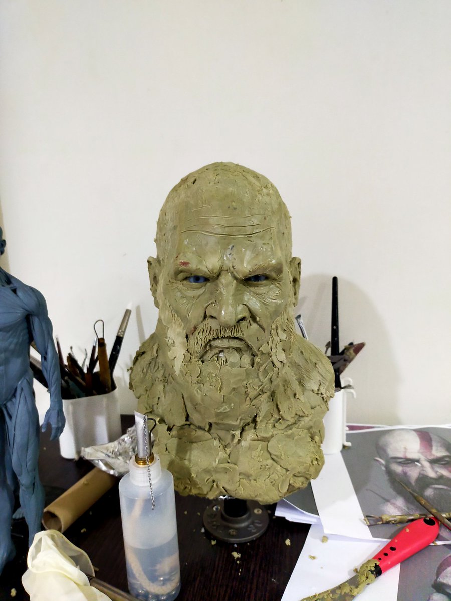Sakool14's tweet photo. kratos WIP#sculpture #godofwar #godofwarragnarok ##kratos #โมเดล #หุ่นเสมือนจริง #ของเล่น #handmad #ps5 #sculpt #art #artwork https://t.co/weC3lsnFu6