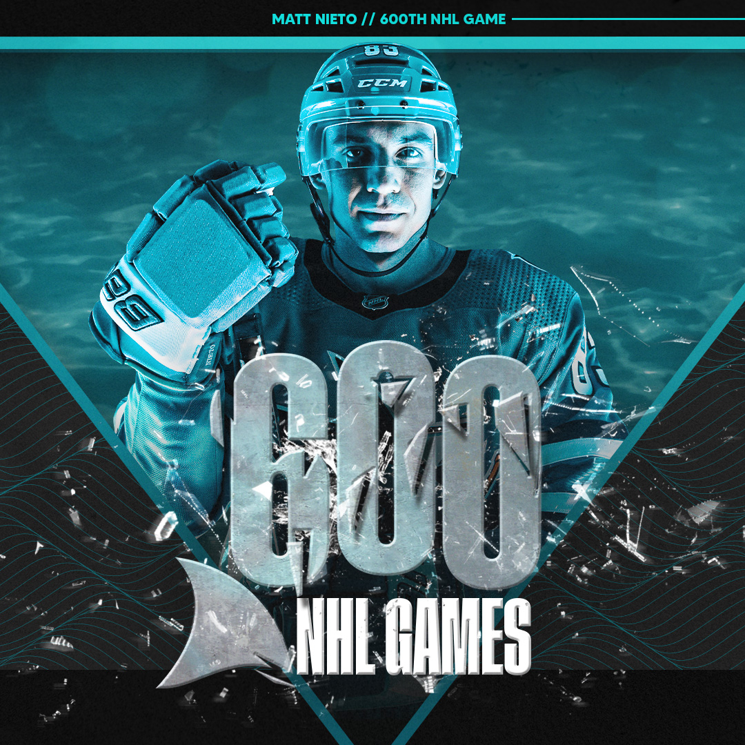 SanJoseSharks's tweet photo. Congrats to Matt Nieto on skating in his 600th @NHL game tonight! 👏 https://t.co/YbVsFPBqXL