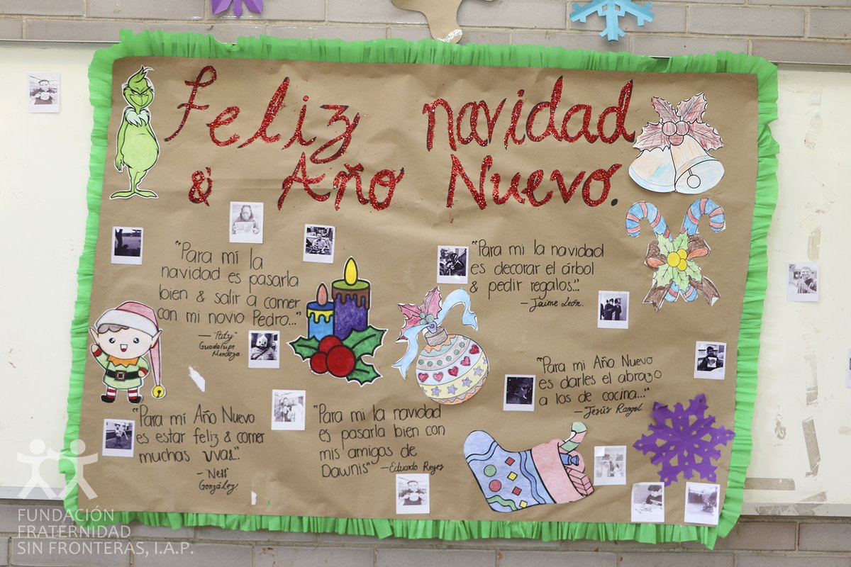FundacionFSF's tweet photo. #FFsF #IAP #Navidad #PcDI #JAP Estando en época navideña, los beneficiarios quisieron expresar lo que es para ellos la navidad y quedó plasmado en un cartel. https://t.co/iBXMWhHDqw