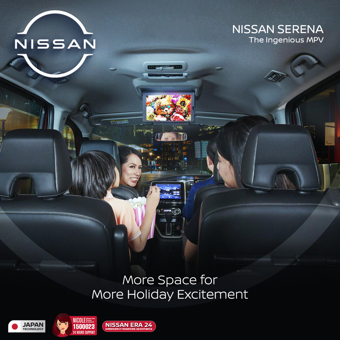 Semakin mendekati liburan Natal dan Tahun baru nih, Nissan Lovers!
Nissan Serena pilihan mobil yang tepat untuk menemani keseruan perjalanan Anda. Didukung dengan kabin yang luas serta roof monitor untuk hiburan Anda semakin menyenangkan bersama orang tersayang
#ElevateExcitement