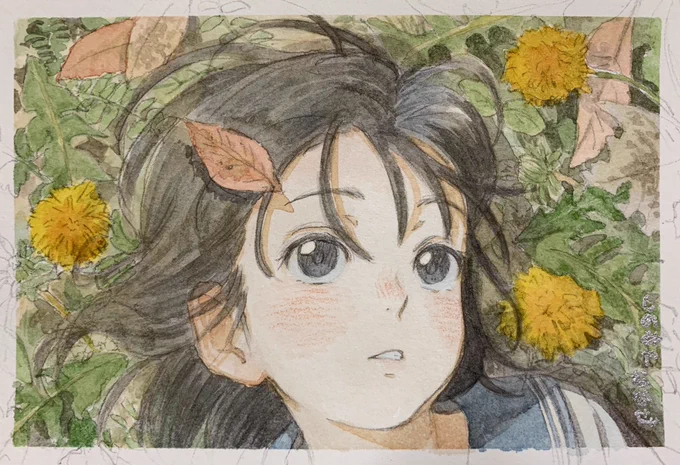 #作品を載せて自分の作品を知ってもらおう鉛筆と透明水彩で絵を描くマン 